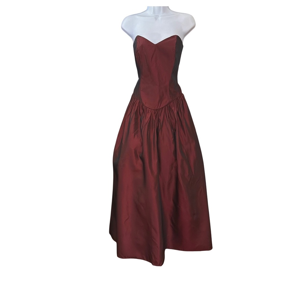 Vintage Whimsigoth Strapless Taffeta Gown Dark Romance Gothic Regencycore